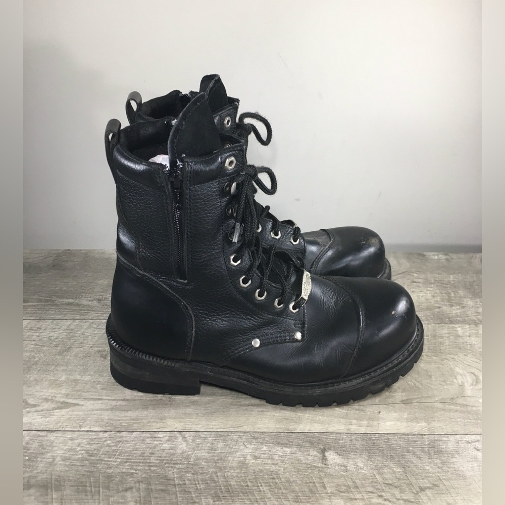 River Road Chunky Double Zipper Mens Motorcycle Riding Biker Soft Toe Boots 10.5